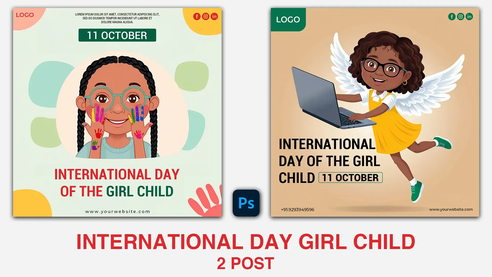 Inspirational Tech-Savvy Angel Girl Child Day Instagram Post